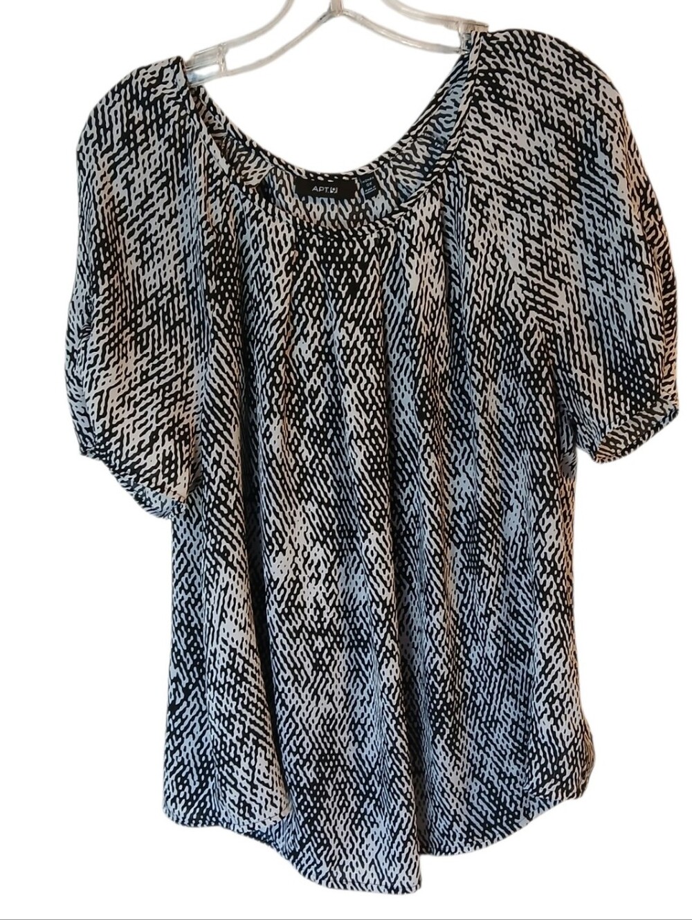 Apt. 9 Black & White Patterned Top Size 0X